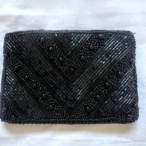 CC Coutenay Beaded Black Change Purse Vintage